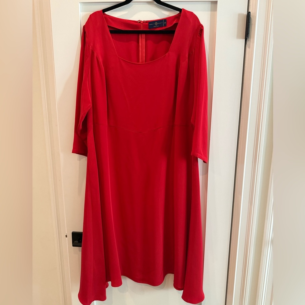 Gabriella Rossetti Alessia Silk Square Neck Dress - Size 22. Like new